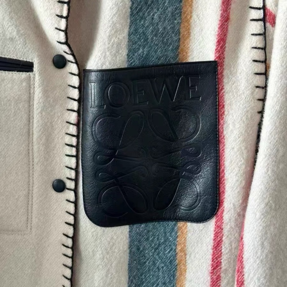 Authentic Loewe Multicolor Striped Utility Jacket with Black Pocket - Picture 3 of 5